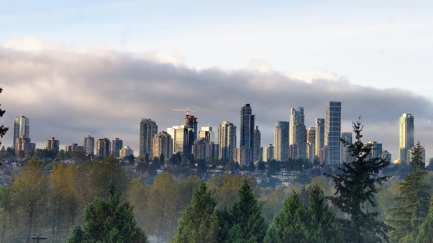 View of Burnaby and its surrounding area in British Columbia