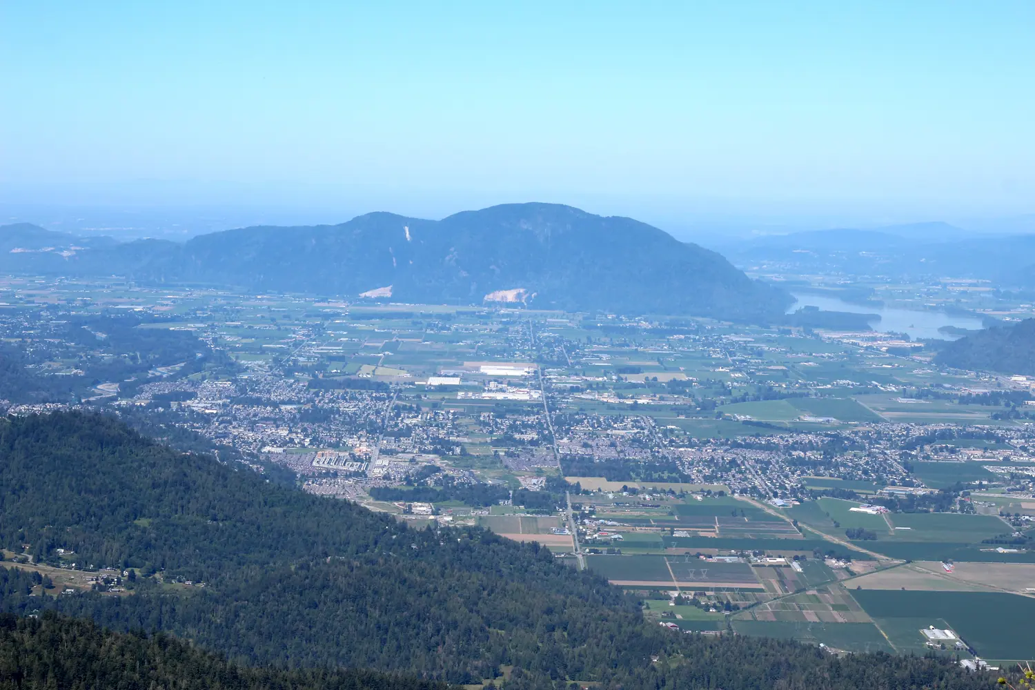 View of Chilliwack and its surrounding area in British Columbia