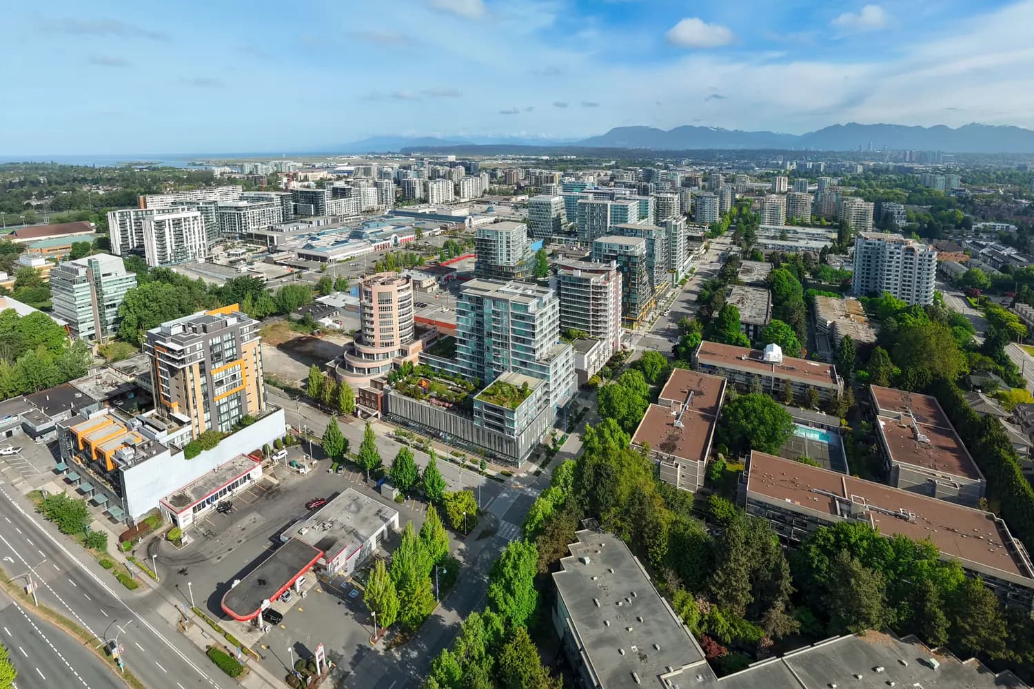 View of Richmond and its surrounding area in British Columbia